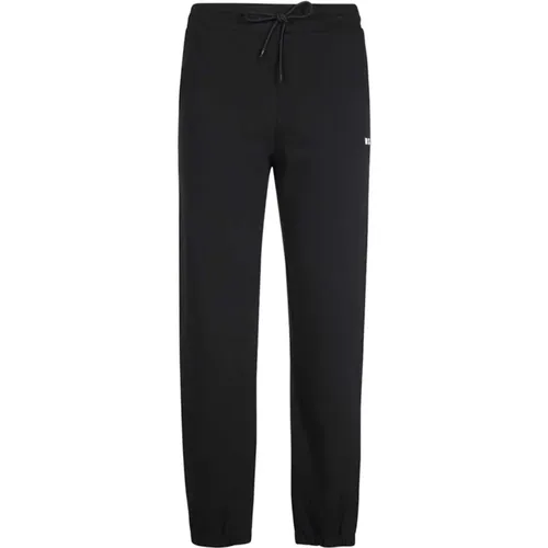 Sweatpants, female, , Size: XS Cotton Logo Print Sweatpants Elasticated Cuffs - Msgm - Modalova