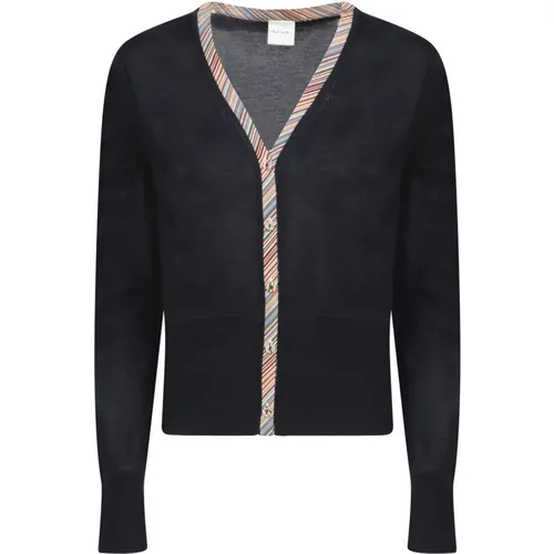 Blauer Gestreifter Cardigan Damenmode , Damen, Größe: S - PS By Paul Smith - Modalova