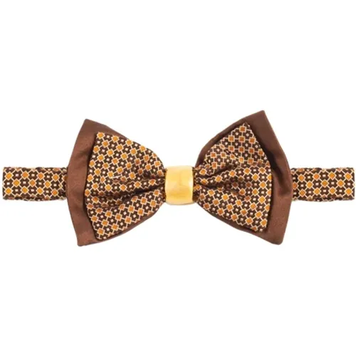 Bowties, male, , Size: ONE SIZE Silk Papillon with Double Bow - Corsinelabedoli - Modalova