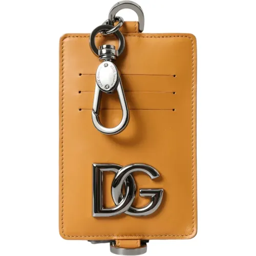 Keyrings, female, , Size: ONE SIZE Luxury Calf Leather Card Holder - Dolce & Gabbana - Modalova