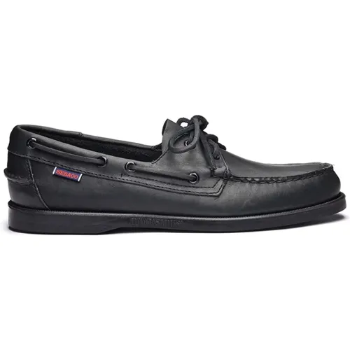 Nautical Shoes Portland Black , male, Sizes: 6 UK - Sebago - Modalova