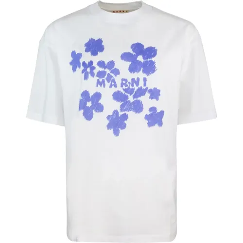 T-Shirts, female, , Size: XS Logo Print T-Shirt - Marni - Modalova