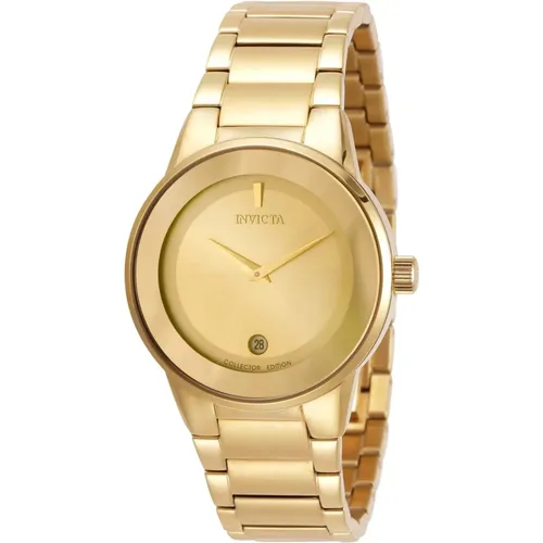 Gold Dial Quartz Watch , female, Sizes: ONE SIZE - Invicta Watches - Modalova
