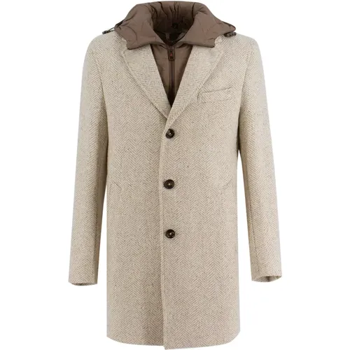 Single-Breasted Coats, male, , Size: XL Classic Coat with Removable Bib - Kired - Modalova