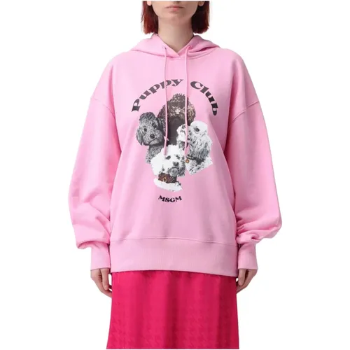 Hoodies, female, , Size: S Graphic Print Hoodie Oversized - Msgm - Modalova