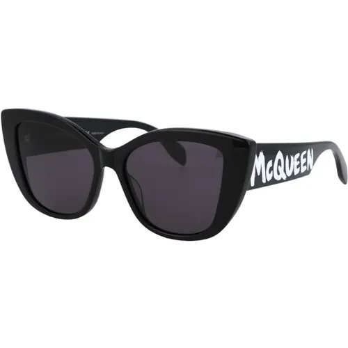 Stylische Sonnenbrille AM0347S,McQueen Graffiti Cat Eye Sonnenbrille - alexander mcqueen - Modalova