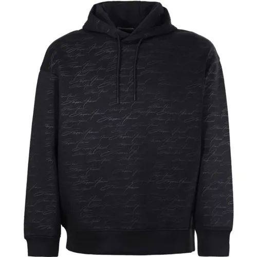 Sweaters with Hood and Drawstring , male, Sizes: L - Emporio Armani - Modalova