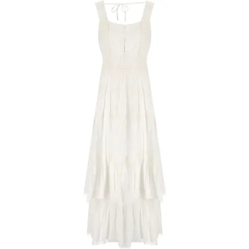 Weiße Spitze Rüschen Langes Kleid , Damen, Größe: S - Twinset - Modalova