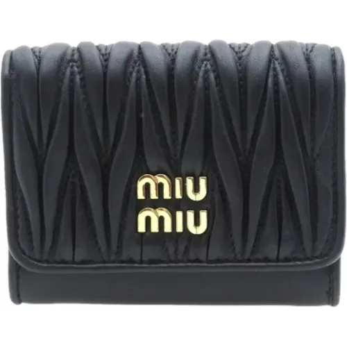 Pre-owned Leather wallets , female, Sizes: ONE SIZE - Miu Miu Pre-owned - Modalova