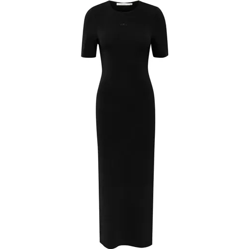 Einfaches Schwarzes Kleid mit Halblangen Ärmeln , Damen, Größe: M - Gestuz - Modalova