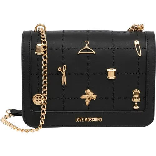 Schicke Schultertasche mit Magnetverschluss , Damen, Größe: ONE Size - Love Moschino - Modalova