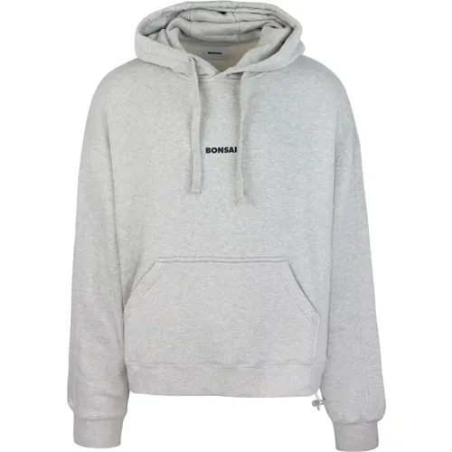 Hoodies, male, , Size: M Grey Hoodie Sweatshirt Regular Fit - Bonsai - Modalova