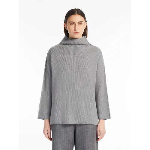 Grauer Wollstrickpullover , Damen, Größe: XS - Max Mara - Modalova