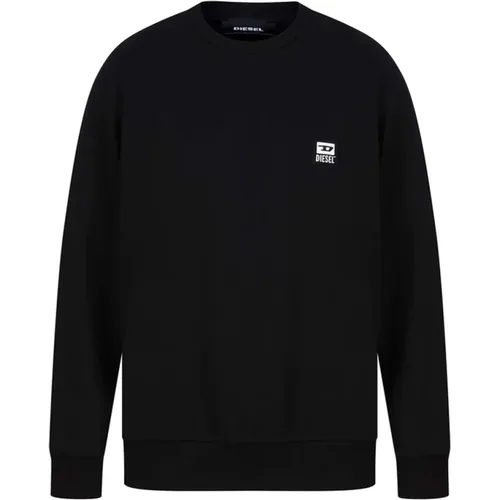 Baumwolle Schwarzer Logo-Sweatshirt , Herren, Größe: 2XL - Diesel - Modalova