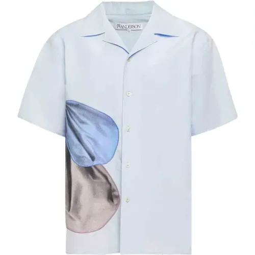 Short Sleeve Shirts, male, , Size: L Embroidered Short Sleeve Shirt - JW Anderson - Modalova