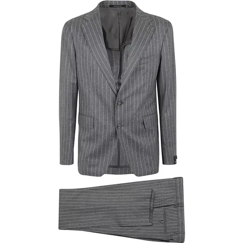 Single Breasted Suits, male, , Size: M Men's Clothing Overall Grigio Silver Aw24 - Tagliatore - Modalova