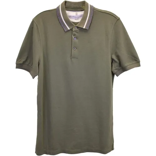 Army Cotton Pique Polo Shirt - BRUNELLO CUCINELLI - Modalova