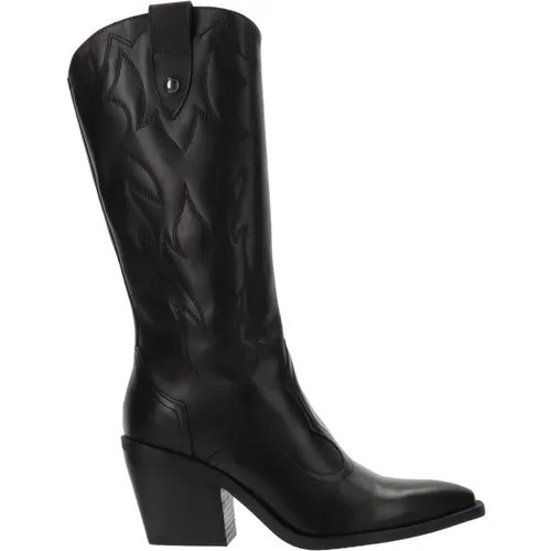 Leder Damenstiefel Eleganter Stil , Damen, Größe: 37 EU - Nerogiardini - Modalova