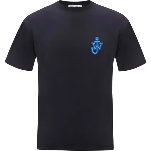 Marineblaues JW Anker Logo T-Shirt - JW Anderson - Modalova