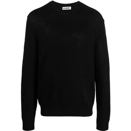 Schwarzer Wollstrickpullover,Round-neck Knitwear - Jil Sander - Modalova