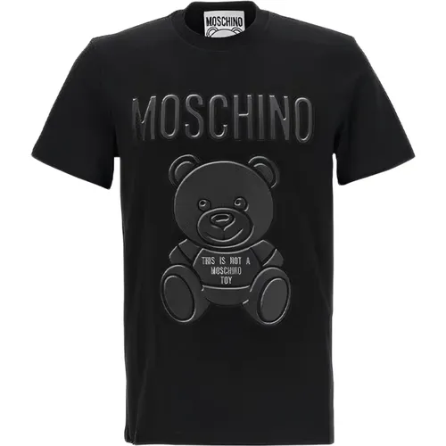 Men Logo T-shirt with Teddy Bear Print , male, Sizes: S - Moschino - Modalova