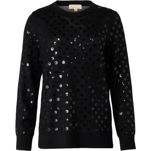 Schwarzer Pailletten Pullover , Damen, Größe: M - Michael Kors - Modalova