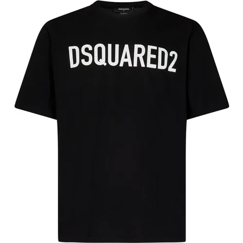 Schwarzes Logo Loose Fit T-Shirt , Herren, Größe: L - Dsquared2 - Modalova