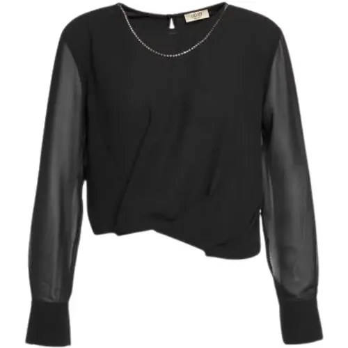 Elegant Jewel Blouse with Long Sleeves , female, Sizes: L - Liu Jo - Modalova