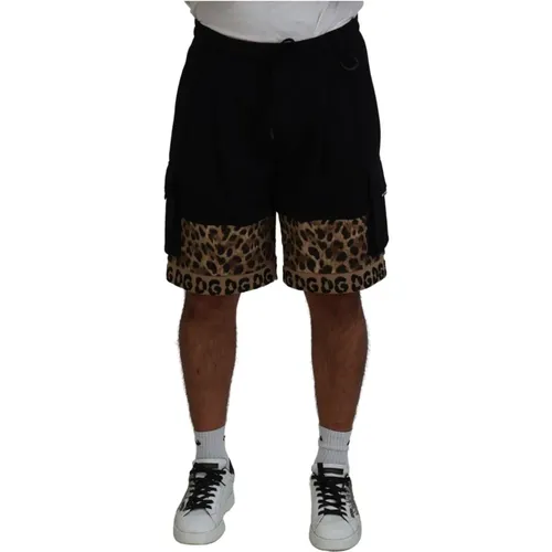 Leopard Print Casual Shorts , Herren, Größe: M - Dolce & Gabbana - Modalova