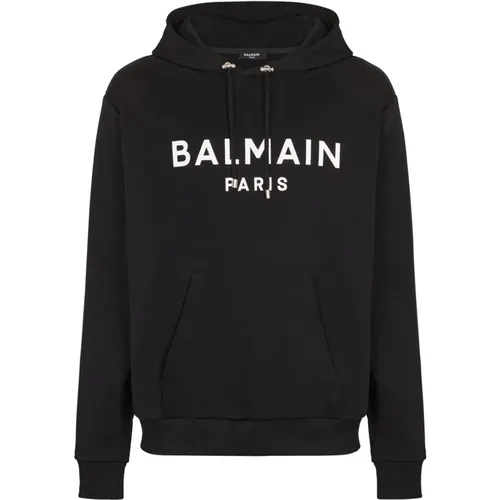 Hoodies, male, , Size: S Printed Pari hoodie - Balmain - Modalova