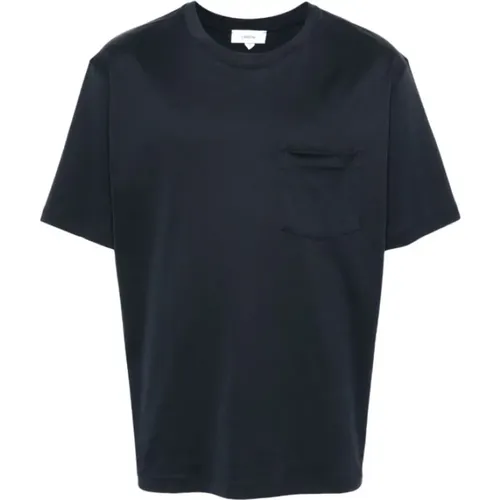 Navy Blau Baumwoll T-shirt , Herren, Größe: M - Lardini - Modalova