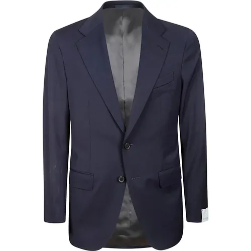 Single Breasted Suits, male, , Size: M Wool Jacket with Contemporary Style - Caruso - Modalova