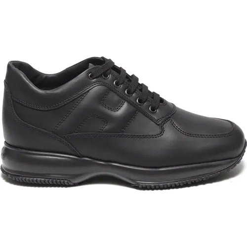 Leather Sneakers with Padded H Logo , male, Sizes: 6 UK, 8 UK, 6 1/2 UK, 7 1/2 UK, 7 UK, 9 UK - Hogan - Modalova
