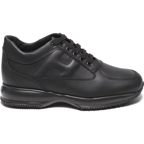 Leather Sneakers with Padded H Logo , male, Sizes: 6 UK, 8 UK, 6 1/2 UK, 7 1/2 UK, 7 UK, 9 UK, 5 UK - Hogan - Modalova