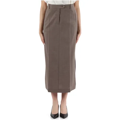 Virgin Wool Buttoned Skirt Vemata , female, Sizes: 3XL, 2XL - Boss - Modalova
