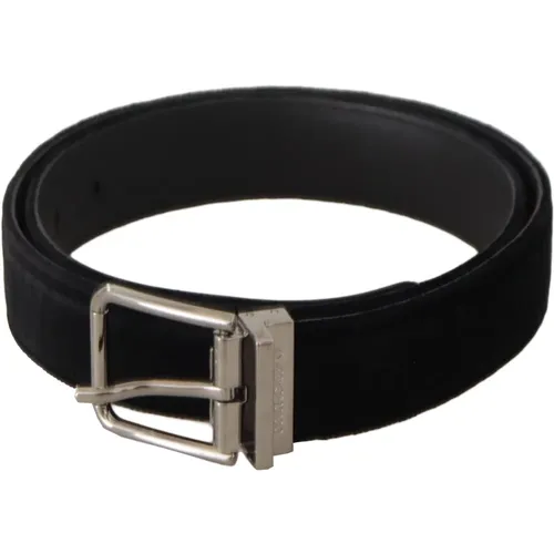 Belts, male, , Size: 90 CM Velvet Metal Buckle Belt - Dolce & Gabbana - Modalova