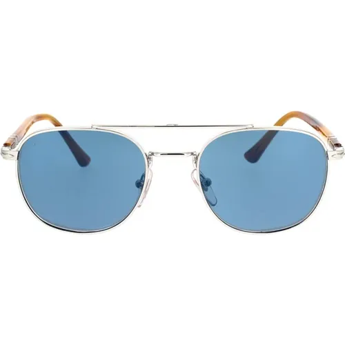 Elegant Metal Frame Sunglasses Blue Crystal , unisex, Sizes: 53 MM - Persol - Modalova