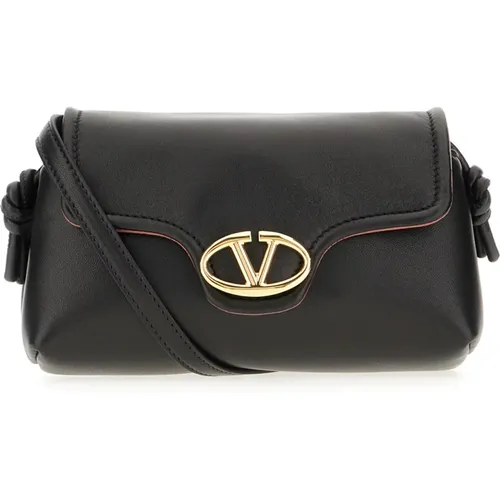 Stilvolle Clutch Tasche,Luxuriöse Schwarze Leder-Schultertasche - Valentino Garavani - Modalova