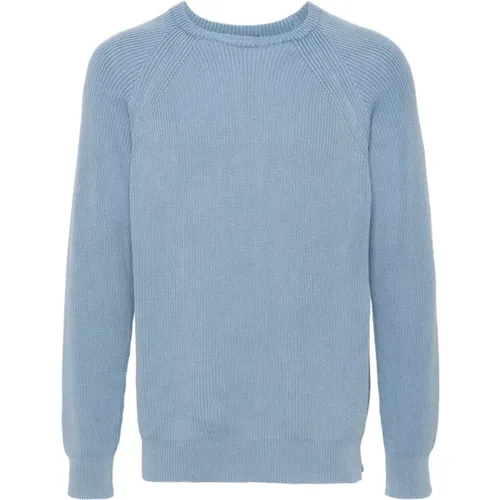 Azzurro Crew-Neck Sweater,Blauer Crew-Neck Sweater - Drumohr - Modalova