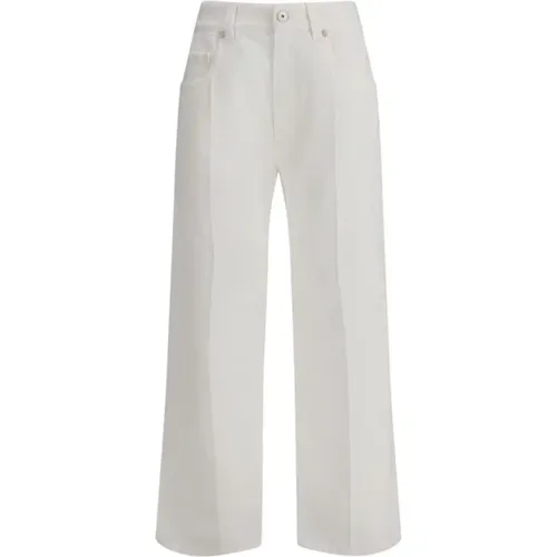 Wide Trousers, female, , Size: M Classic Cotton Pants - BRUNELLO CUCINELLI - Modalova