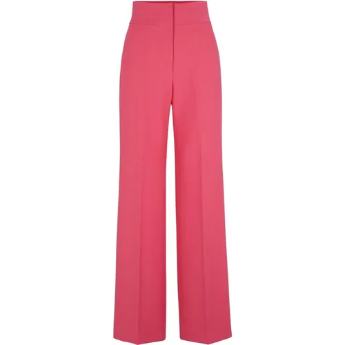 Elastic High-Waisted Straight Leg Pants , female, Sizes: L, M, XL - Hugo Boss - Modalova