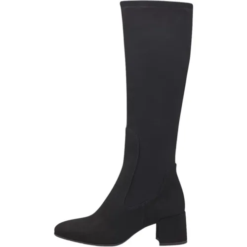 Stylish Cuban Heel Textile Boots , female, Sizes: 7 UK, 6 UK, 5 UK - marco tozzi - Modalova