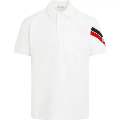 Weißes Poloshirt , Herren, Größe: L - Moncler - Modalova