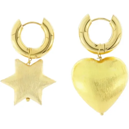 Mismatched Donut and Heart Earrings , female, Sizes: ONE SIZE - Timeless Pearly - Modalova