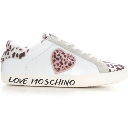 Sneakers, female, , Size: 9 US Ponyskin Lace-Up Sneakers - Love Moschino - Modalova