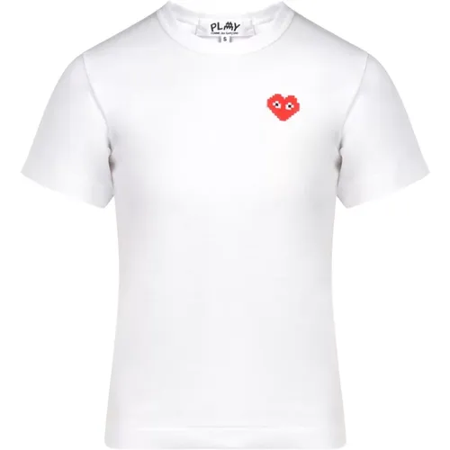 T-Shirts, female, , Size: M Womens Heart Logo Cotton T-Shirt - Comme des Garçons Play - Modalova