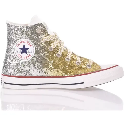 Handgefertigte Silber Gold Sneakers , Damen, Größe: 41 EU - Converse - Modalova