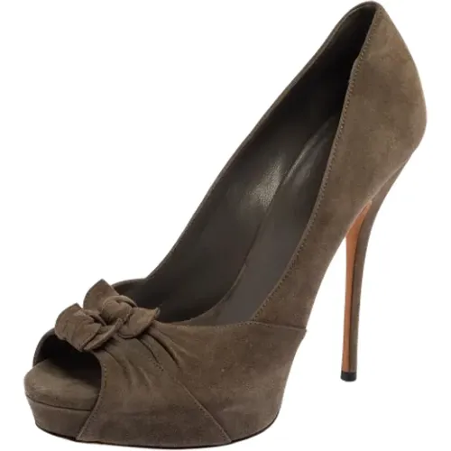 Pre-owned Pumps, female, , Size: 9 US Pre-owned Suede heels - Gucci Vintage - Modalova