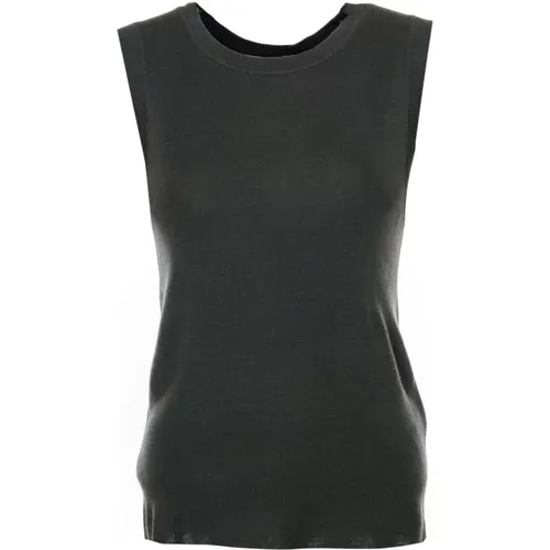 Ärmelloses Crew Neck Top , Damen, Größe: M - closed - Modalova