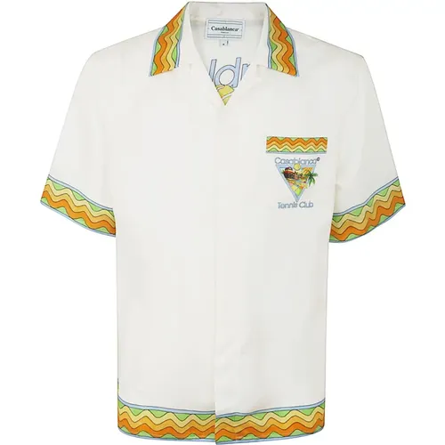 Cuban Collar Shirt , male, Sizes: M, L - Casablanca - Modalova